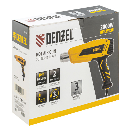 Фен технический HGH-2000, 2000 Вт, 2 режима Denzel по ценам производителя в Уфе с доставкой по всей России