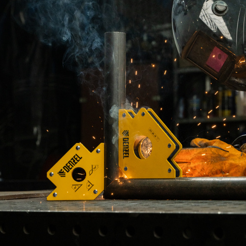 Фиксатор магнитный для сварочных работ усилие 75 LB Denzel по ценам производителя в Уфе с доставкой по всей России