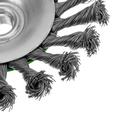 Щетка для УШМ, 125 мм, М14, "тарелка", крученая металлическая проволока Сибртех по ценам производителя в Уфе с доставкой по всей России