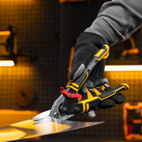 Ножницы по металлу, 270 мм, прямой и левый рез, сталь-СrMo, трехкомпонентные рукоятки Denzel по ценам производителя в Уфе с доставкой по всей России