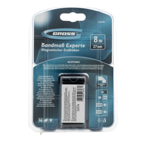 Рулетка Experte,8 м x 27 мм,двухкомпонентный корпус,магнит,двухсторонняя разметка,нейлон Gross по ценам производителя в Уфе с доставкой по всей России