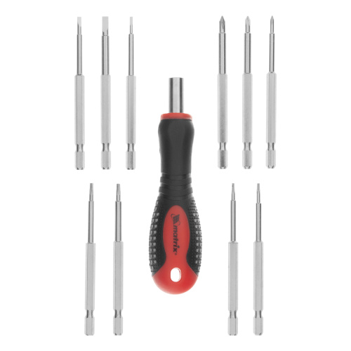Отвертка для точных работ Fusion с насадками, 11 предметов, в пластиковом пенале, трехкомпонентная рукоятка Matrix по ценам производителя в Уфе с доставкой по всей России