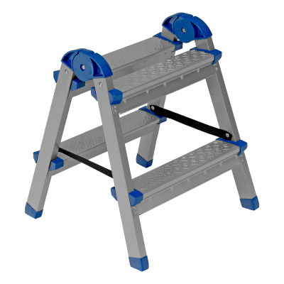 Стремянка двухсторонняя 2 ступени, сталь профиль, стальные ступени, Россия Сибртех по ценам производителя в Уфе с доставкой по всей России