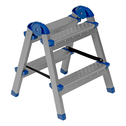 Стремянка двухсторонняя 2 ступени, сталь профиль, стальные ступени, Россия Сибртех по ценам производителя в Уфе с доставкой по всей России