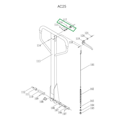 Пружина рычага управления режимом работы для гидравлических тележек DS25 по ценам производителя в Уфе с доставкой по всей России