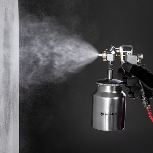 Краскораспылитель пневматический с нижним бачком V 1, 0 л, сопло D 1.2, 1.5 и 1.8 мм Matrix по ценам производителя в Уфе с доставкой по всей России