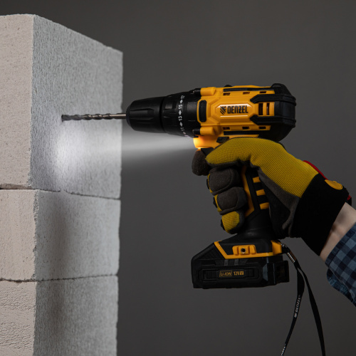 Дрель-шуруповерт аккумуляторная CDL-12-01CB, Li-Ion, 12 В, 1 акк. Denzel по ценам производителя в Уфе с доставкой по всей России