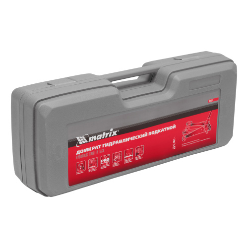Домкрат гидравлический подкатной, 2 т, высота подъема 135-385 мм, в пластиковый кейсе Matrix по ценам производителя в Уфе с доставкой по всей России