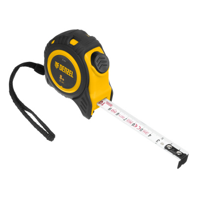Рулетка 8м х 25мм, обрезиненный корпус, автоматическая фиксация Denzel по ценам производителя в Уфе с доставкой по всей России