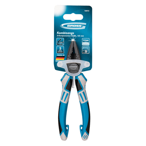 Плоскогубцы комбинированные 165 мм, трехкомпонентные рукоятки Gross по ценам производителя в Уфе с доставкой по всей России