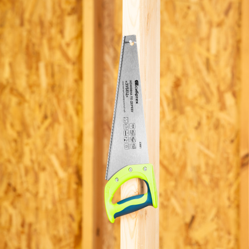 Ножовка по дереву "Зубец", 350 мм, 7-8 TPI, каленый зуб 2D, двухкомпонентная рукоятка Сибртех по ценам производителя в Уфе с доставкой по всей России