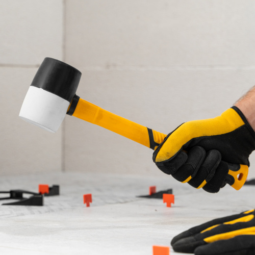 Киянка резиновая, 450 г, черно-белая, фибергласовая рукоятка c TPR покрытием Denzel по ценам производителя в Уфе с доставкой по всей России