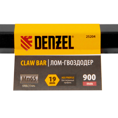 Лом-гвоздодер, 900 мм, шестигранный 19 мм, окрашенный, сталь 65 Denzel по ценам производителя в Уфе с доставкой по всей России