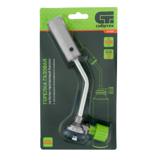 Горелка газовая на бутановый баллон, диаметр сопла 25 мм Сибртех по ценам производителя в Уфе с доставкой по всей России