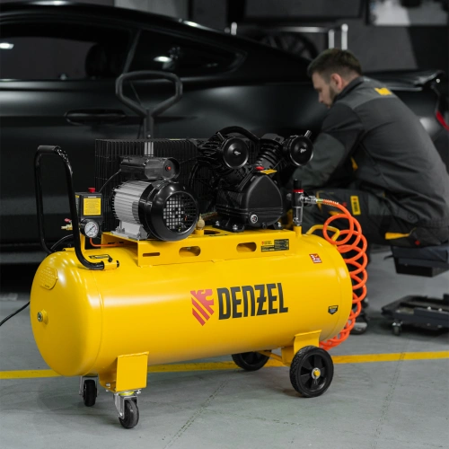 Компрессор воздушный BCV2300/100, ременный привод, 2.3 кВт, 100 литров, 440 л/мин Denzel по ценам производителя в Уфе с доставкой по всей России