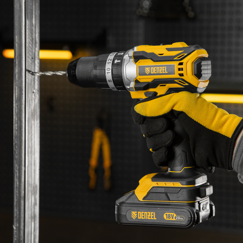 Дрель-шуруповерт аккумуляторная ударная бесщет CIDB-18-02, Li-Ion, 18 В Denzel по ценам производителя в Уфе с доставкой по всей России