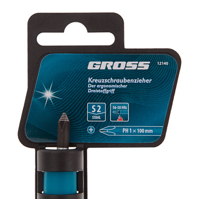 Отвертка PH1 x 100 мм, S2, трехкомпонентная ручка Gross по ценам производителя в Уфе с доставкой по всей России