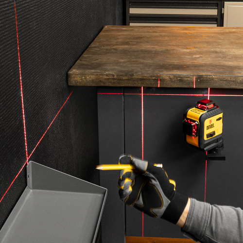 Лазерный уровень мультипризменный LX 360-3 Red, 30 м, 635 нм, аккумулятор Li 2800 мАч, резьба 5/8" Denzel по ценам производителя в Уфе с доставкой по всей России