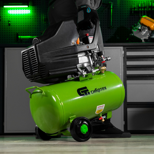 Компрессор воздушный КК-1500/24, 1.5 кВт, 198 л/мин, 24 л, прямой привод, масляный Сибртех по ценам производителя в Уфе с доставкой по всей России