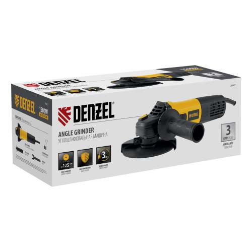 Машина шлифовальная угловая AG125-1500, 1500 Вт, 125 мм, 3000-11000 об/мин Denzel по ценам производителя в Уфе с доставкой по всей России