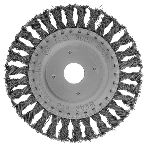 Щетка для УШМ 150 мм, посадка 22.2 мм, плоская, крученая проволока 0.5 мм Matrix по ценам производителя в Уфе с доставкой по всей России