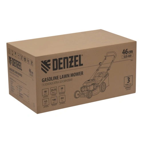 Газонокосилка бензиновая GLD-460, 146 куб.см, ширина 46 см, ручная, 7 уровней, травосборник 50 л Denzel по ценам производителя в Уфе с доставкой по всей России