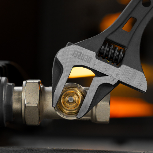 Ключ разводной, 250 мм, CrV, кованый Denzel по ценам производителя в Уфе с доставкой по всей России