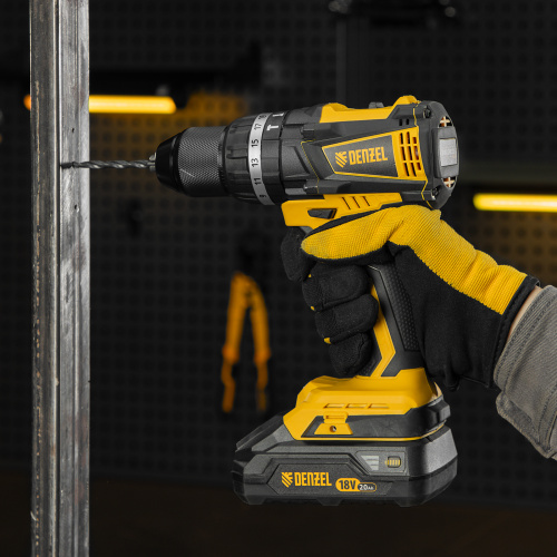 Дрель-шуруповерт аккумуляторная ударная бесщет CIDB-IB-18-02, Li-Ion, 18 В, 2 акк. Denzel по ценам производителя в Уфе с доставкой по всей России