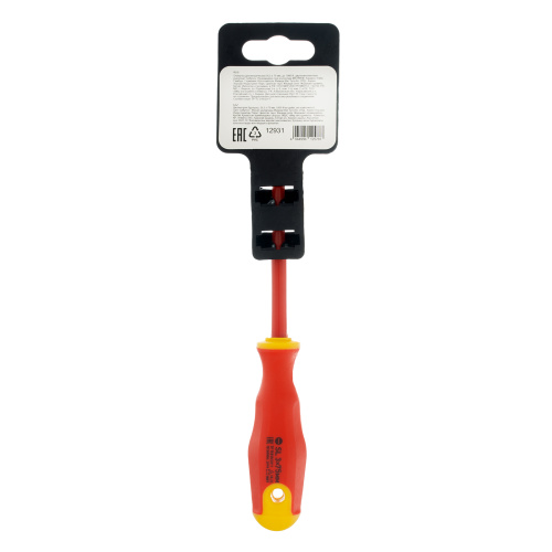 Отвертка диэлектрическая SL3 х 75 мм, CrV, до 1000 В, двухкомпонентная рукоятка Сибртех по ценам производителя в Уфе с доставкой по всей России