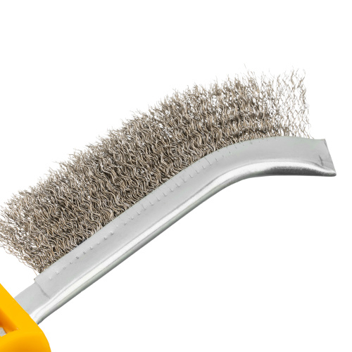 Щетка металлическая с пластмассовой ручкой, нержавеющая проволока DENZEL по ценам производителя в Уфе с доставкой по всей России