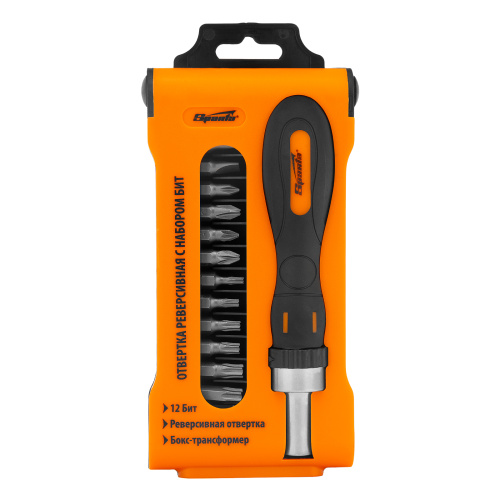 Отвертка реверсивная с набором бит, CrV, 12 шт, Sparta по ценам производителя в Уфе с доставкой по всей России