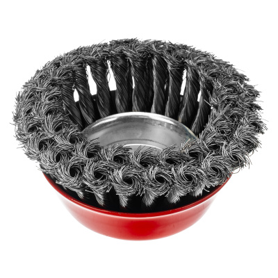 Щетка для УШМ, 125 мм, М14, "чашка", двухрядная, крученая проволока 0.35 мм Matrix по ценам производителя в Уфе с доставкой по всей России