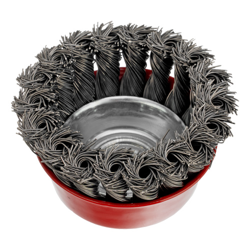 Щетка для УШМ, 75 мм, М14, "чашка", крученая проволока 0.5 мм Matrix по ценам производителя в Уфе с доставкой по всей России