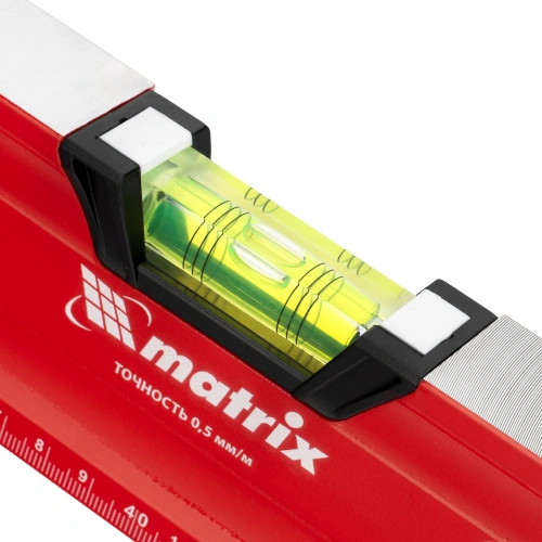 Уровень алюминиевый, магнит, фрезерованный, 3 глазка (1 зеркальный) двухкомпонентные рукоятки, 800 мм Matrix по ценам производителя в Уфе с доставкой по всей России