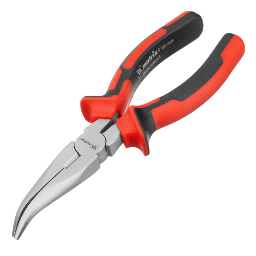 Длинногубцы изогнутые Nickel, 180 мм, никелированные, двухкомпонентные рукоятки Matrix по ценам производителя в Уфе с доставкой по всей России