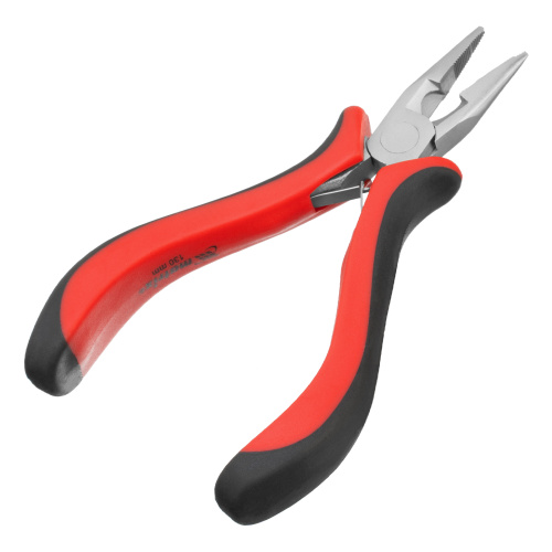 Длинногубцы прямые Mini, 130 мм, никелированные, авторазжим, двухкомпонентные рукоятки Matrix по ценам производителя в Уфе с доставкой по всей России