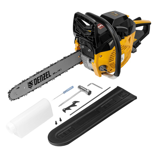 Пила цепная бензиновая DGS-4516, шина 40 см, 45 см3, 3 л.с, шаг 3/8, паз 1.3 мм, 57 звеньев Denzel по ценам производителя в Уфе с доставкой по всей России