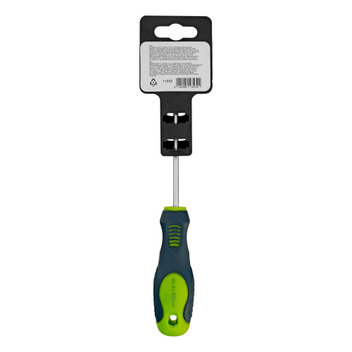 Отвертка, SL3 х 80 мм, CrV, двухкомпонентная рукоятка Сибртех по ценам производителя в Уфе с доставкой по всей России