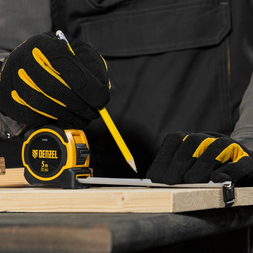 Рулетка 5м х 25мм, двухкомп. корпус, магнитный обрезиненный зацеп Denzel по ценам производителя в Уфе с доставкой по всей России