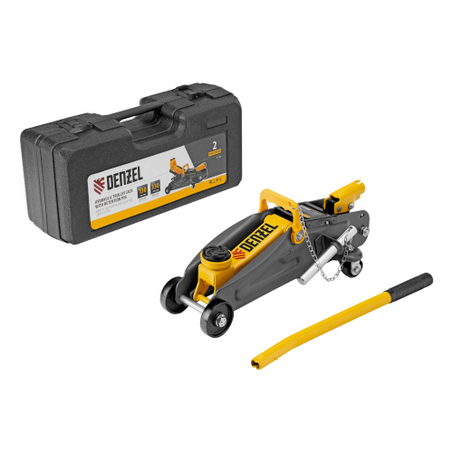Домкрат гидравлический подкатной с фиксатором, 2 т, 130-330 мм, в кейсе Denzel по ценам производителя в Уфе с доставкой по всей России