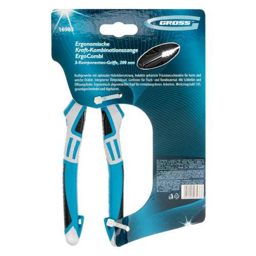 Плоскогубцы комбинированные с изогнутой головой, трехкомпонентные рукоятки, 200 мм Gross по ценам производителя в Уфе с доставкой по всей России