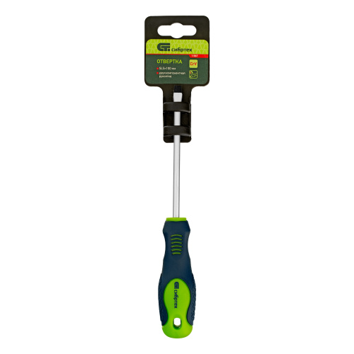 Отвертка, SL5 х 100 мм, CrV, двухкомпонентная рукоятка Сибртех по ценам производителя в Уфе с доставкой по всей России