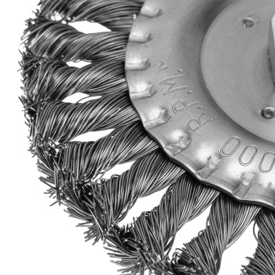 Щетка для УШМ 150 мм, М14, плоская, крученая проволока 0.5 мм Matrix по ценам производителя в Уфе с доставкой по всей России