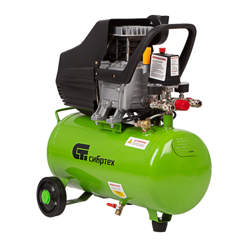 Компрессор воздушный КК-1500/24, 1.5 кВт, 198 л/мин, 24 л, прямой привод, масляный Сибртех по ценам производителя в Уфе с доставкой по всей России