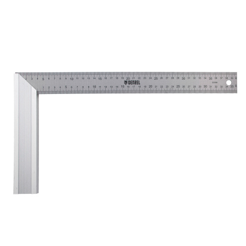 Угольник стальной 400 мм, нержавеющая сталь, градуировка, алюминиевое основание Denzel по ценам производителя в Уфе с доставкой по всей России