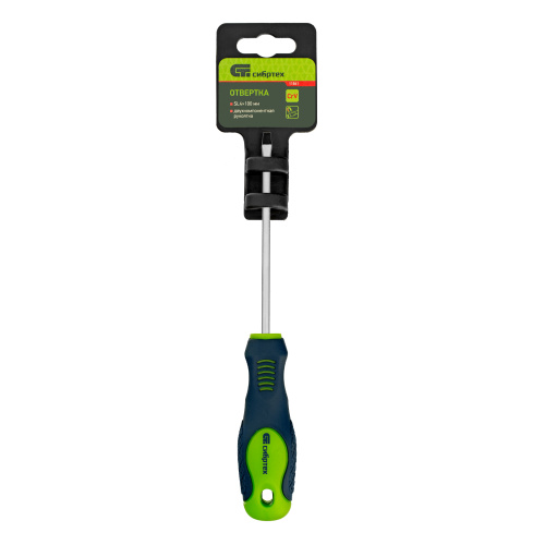 Отвертка, SL4 х 100 мм, CrV, двухкомпонентная рукоятка Сибртех по ценам производителя в Уфе с доставкой по всей России