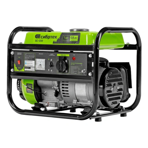 Генератор бензиновый БС-1200, 1 кВт, 230 В, четырехтактный, 5.5 л, ручной стартер Сибртех по ценам производителя в Уфе с доставкой по всей России