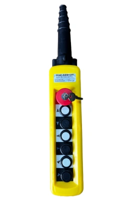 Пульт управления XAC-A6913Y для тали (6 кнопок, 2 скорости, ключ-марка, стоп, IP65, 380В) купить в Москве с доставкой по всей России | ProtosMarket.ru