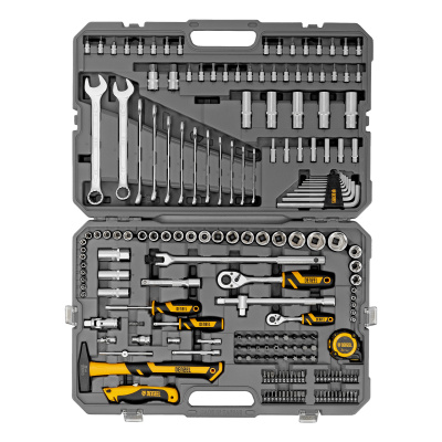 Набор инструментов, 1/2", 1/4", CrV, S2, пластиковый кейс, 194 предмета Denzel по ценам производителя в Уфе с доставкой по всей России