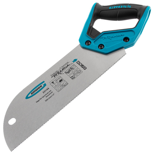 Пила для фанеры с запилом Piranha, 300 мм/12", 11-12 TPI, каленый зуб 3D, двухкомпонентная рукоятка Gross по ценам производителя в Уфе с доставкой по всей России